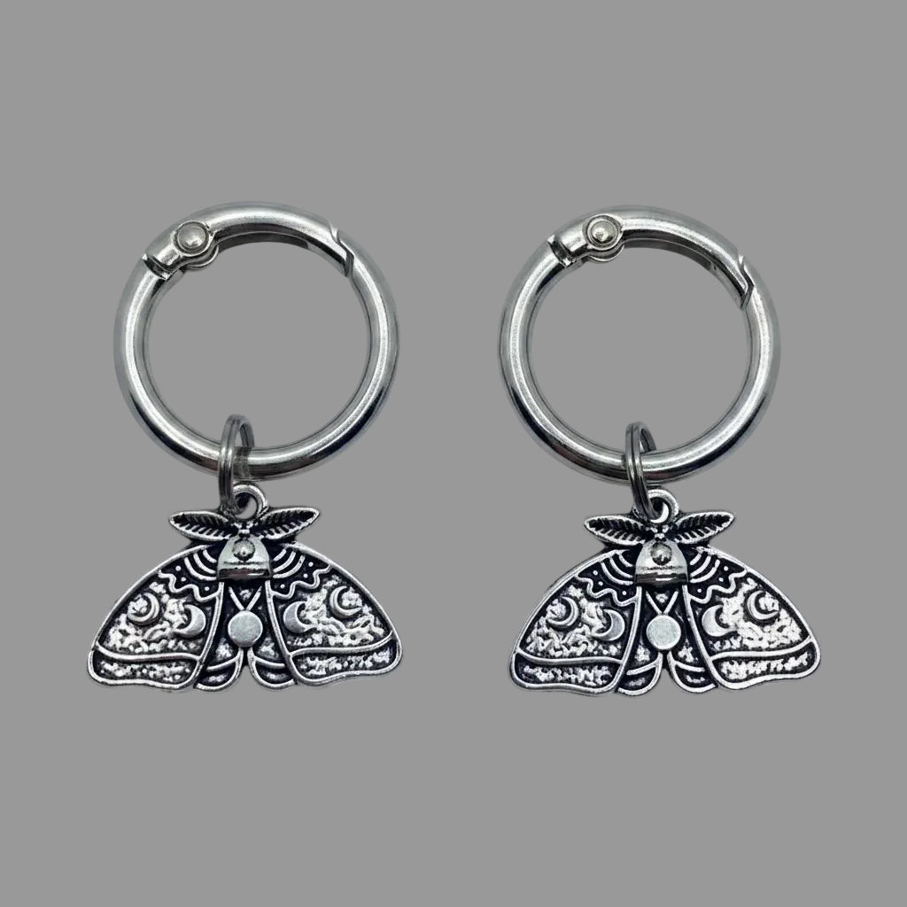 Moon Cycle Moth Boot Charms