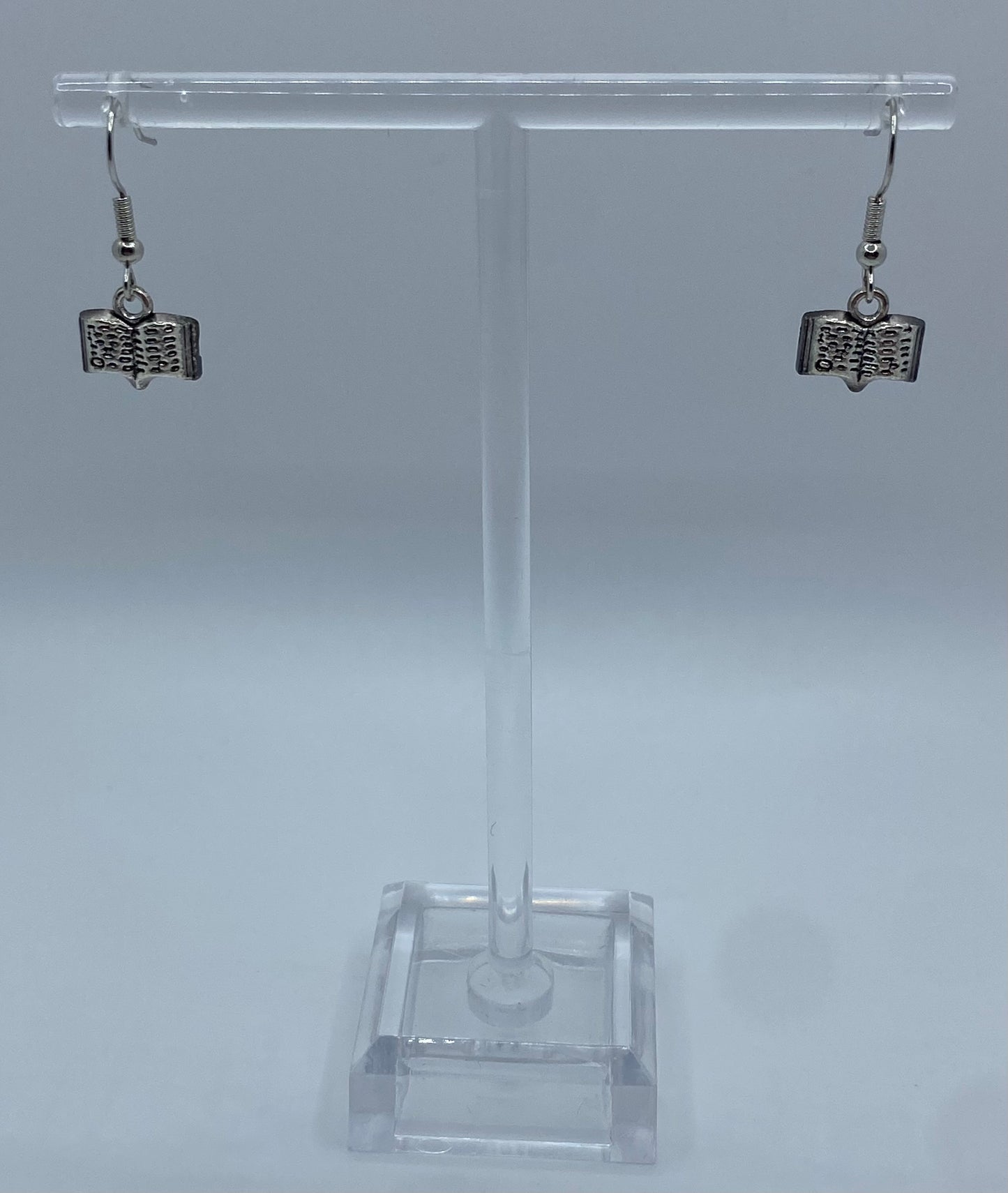 Silver Book Earrings