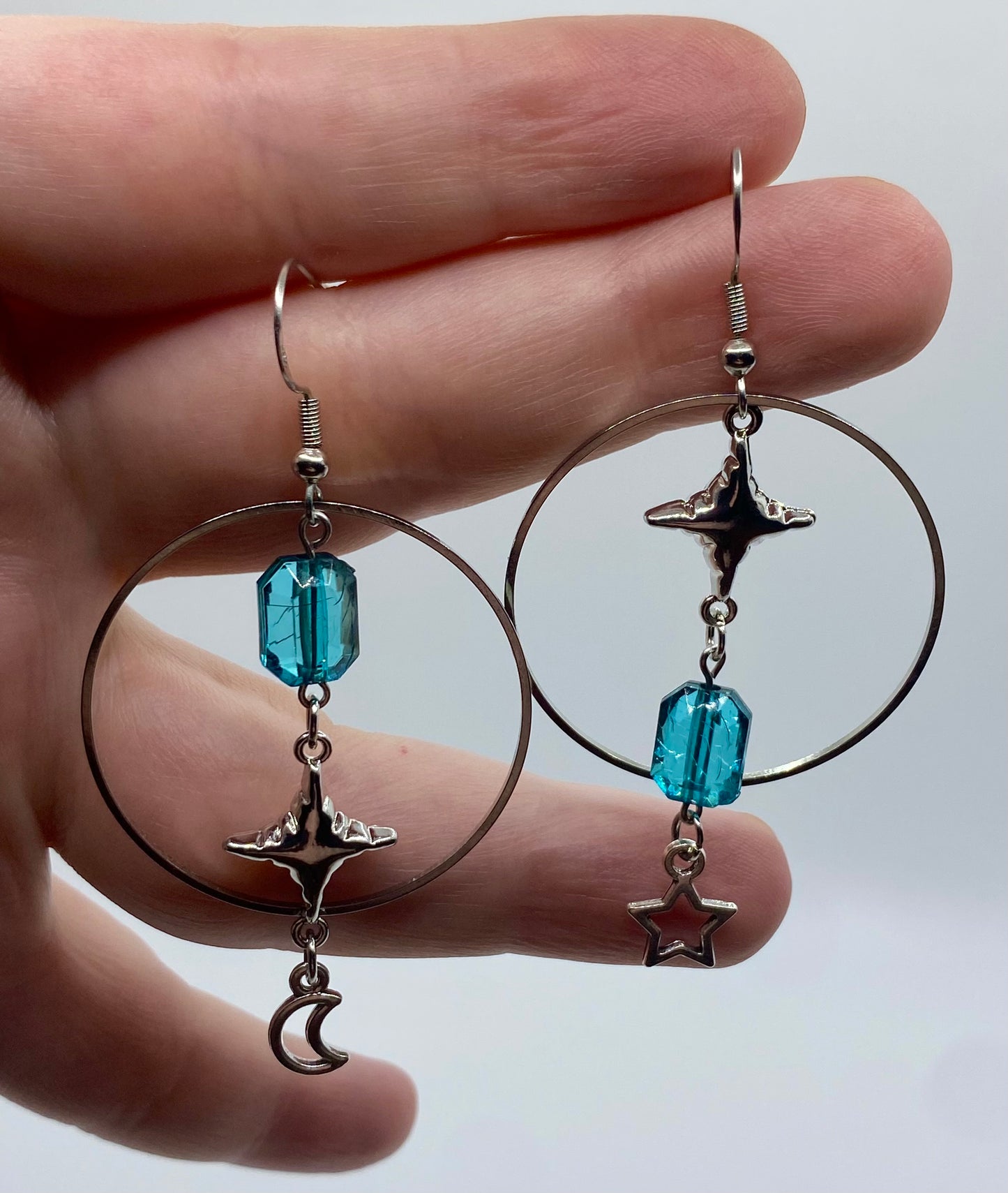 Moon & Star Hoop Earrings