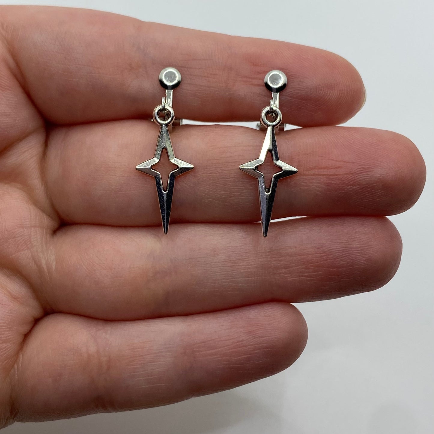 Silver Shining Star Earrings