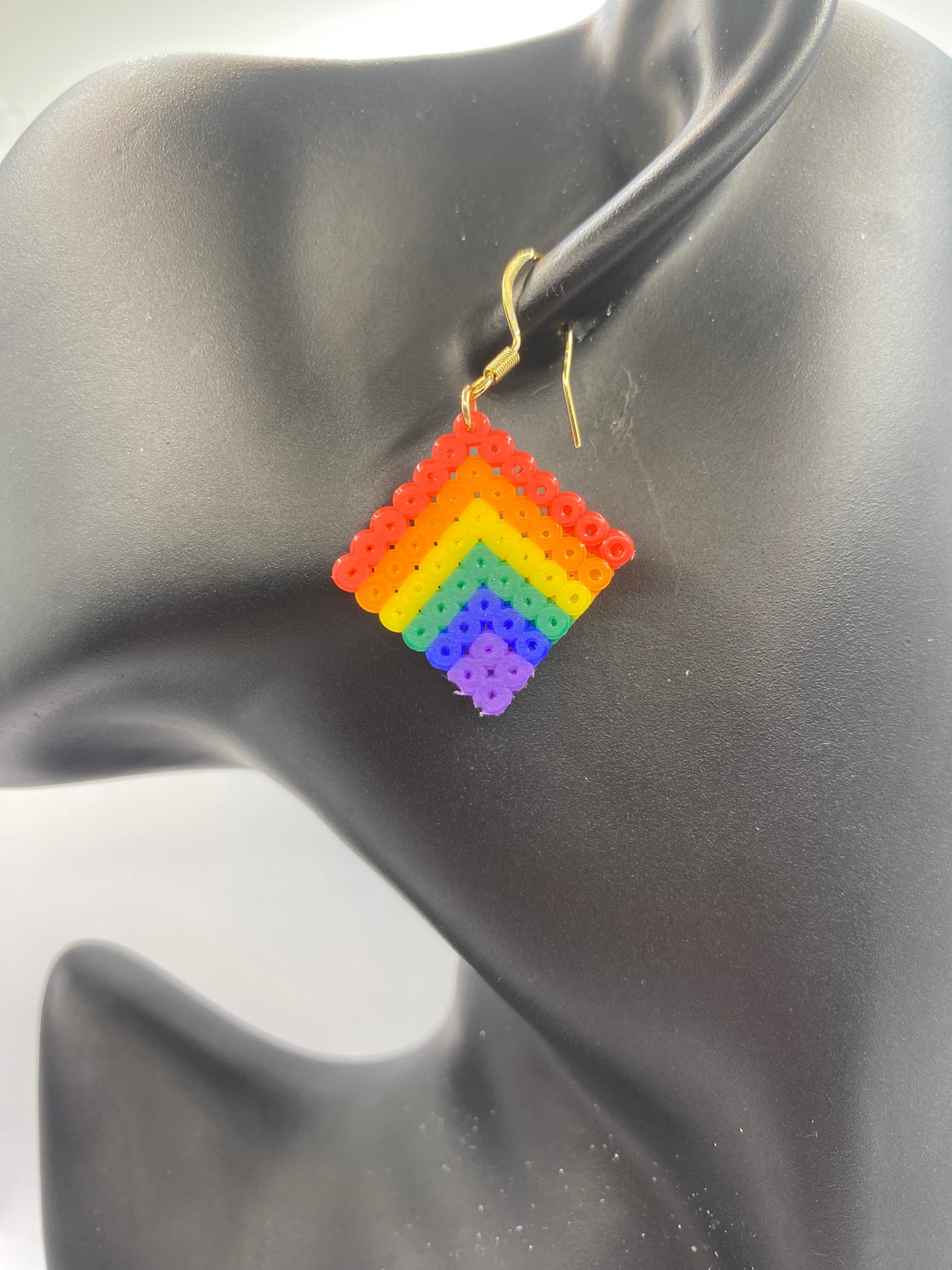 Pride Rainbow Fuse Bead Earrings