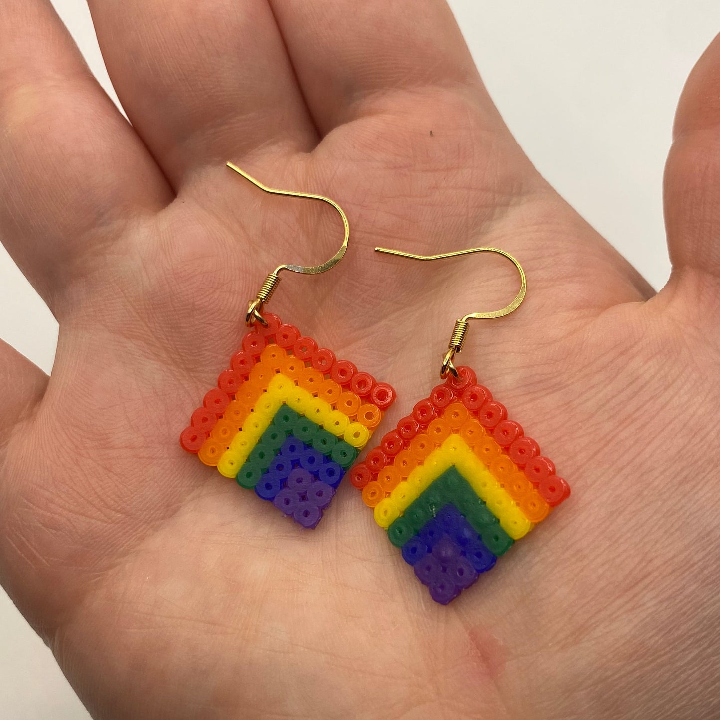 Pride Rainbow Fuse Bead Earrings