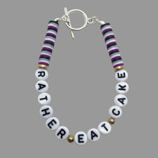‘Rather Eat Cake’ Asexual Pride Bracelet