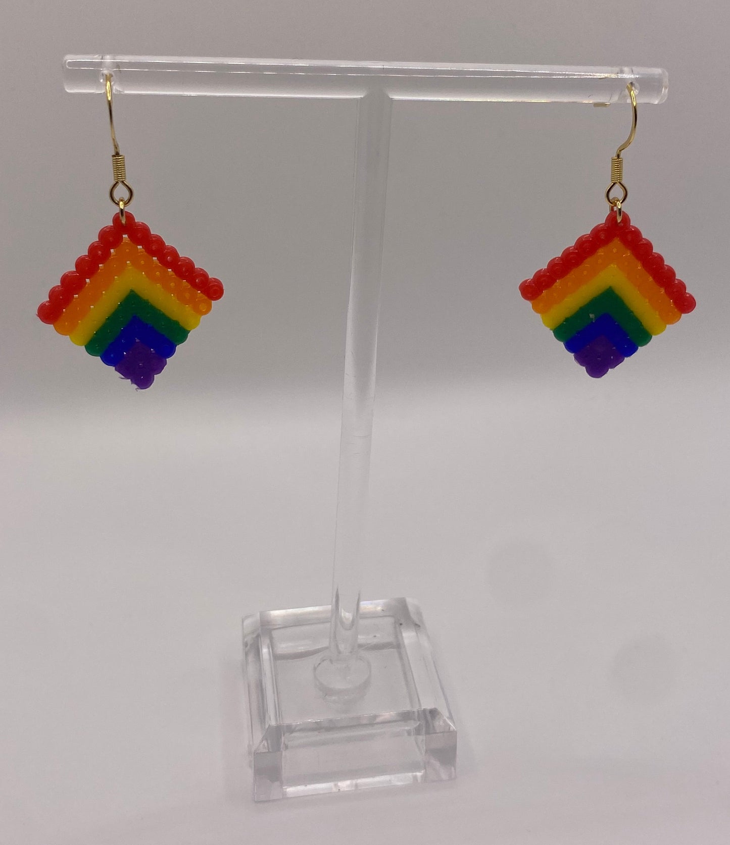 Pride Rainbow Fuse Bead Earrings