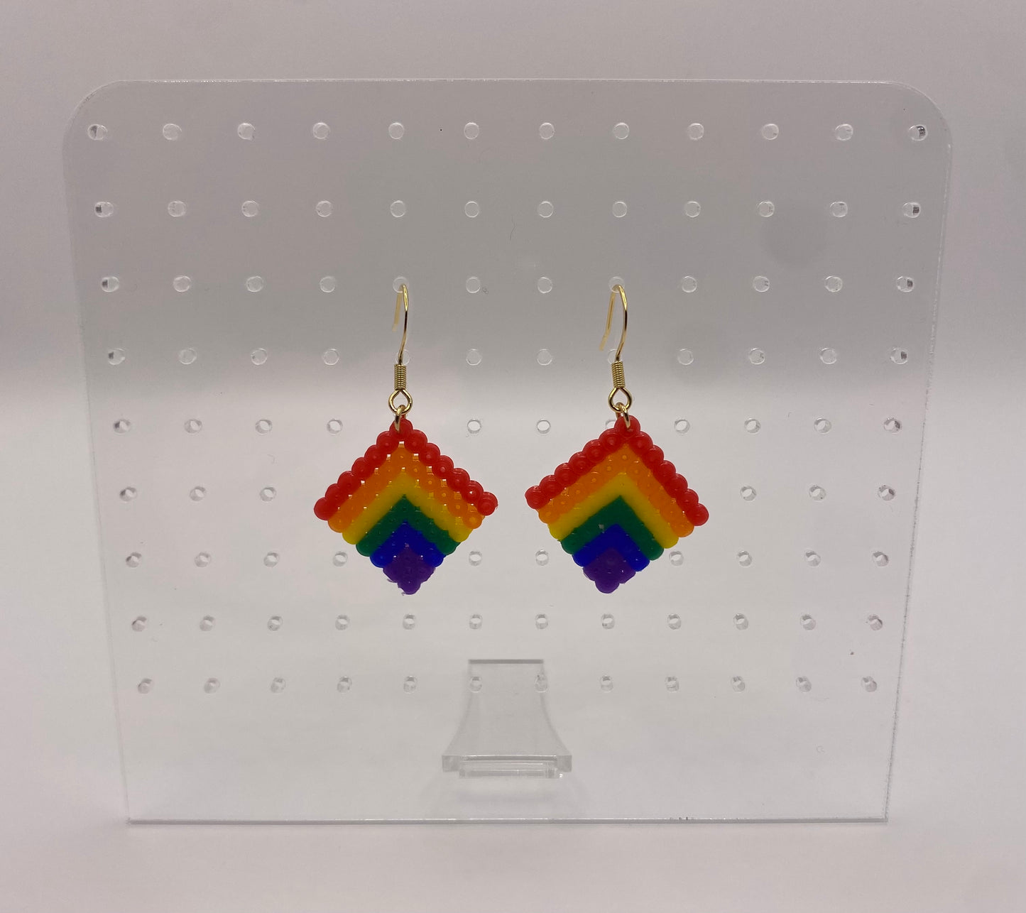 Pride Rainbow Fuse Bead Earrings