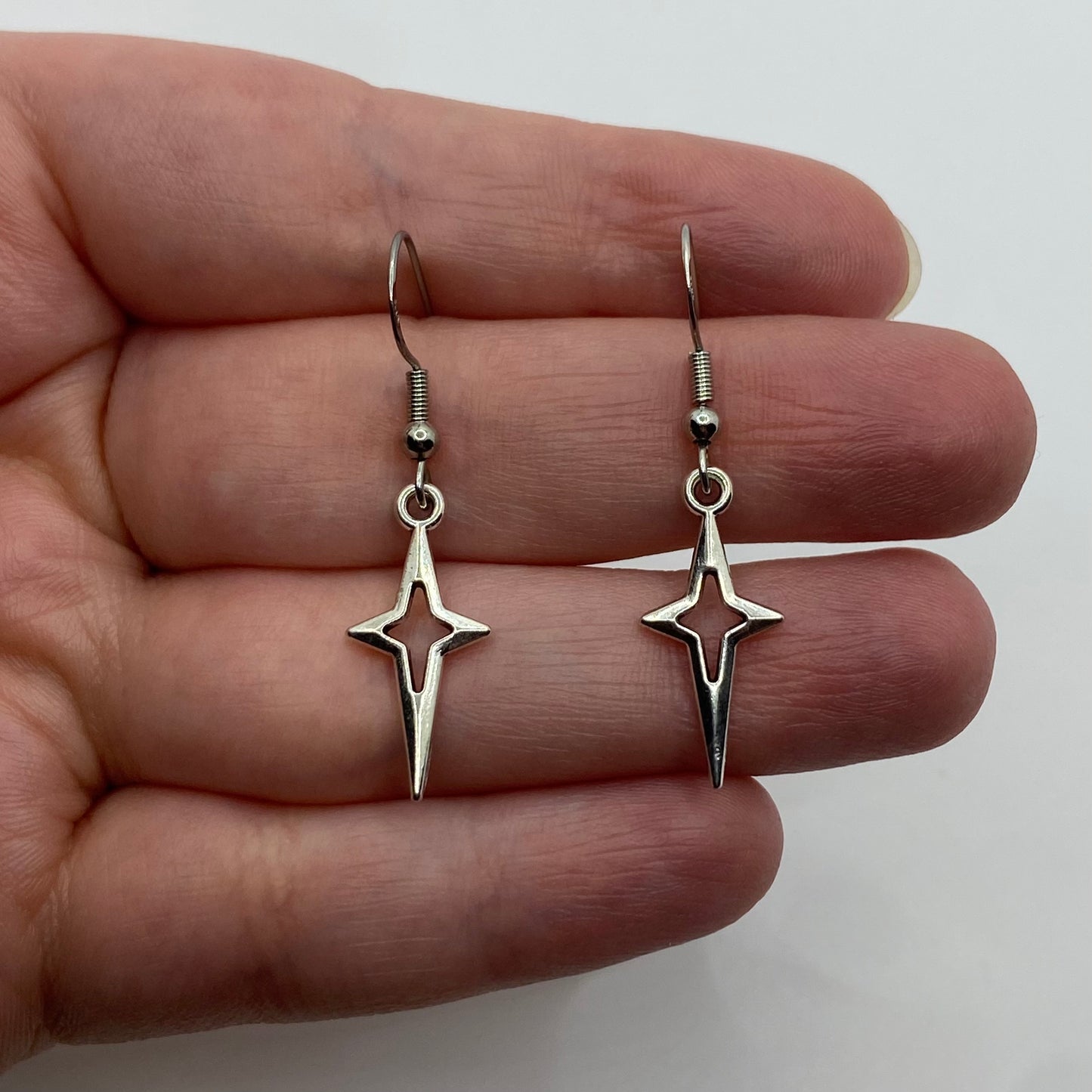 Silver Shining Star Earrings