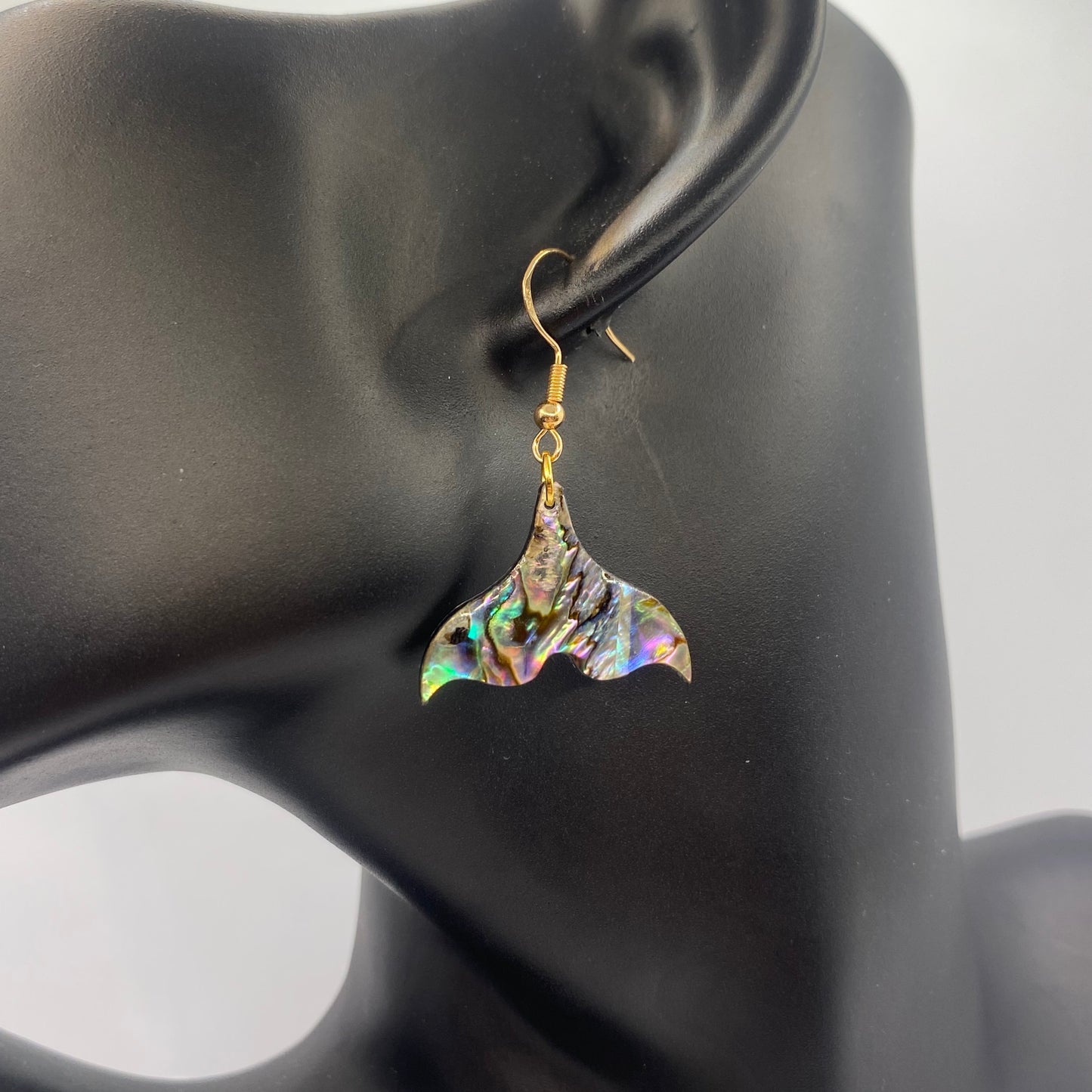 Abalone Shell Mermaid Tail Earrings