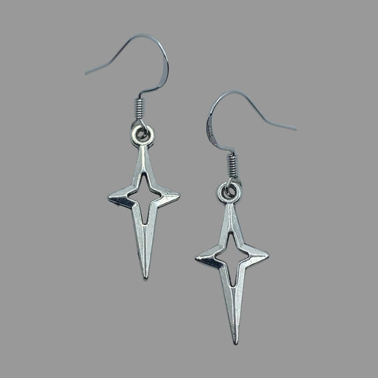 Silver Shining Star Earrings