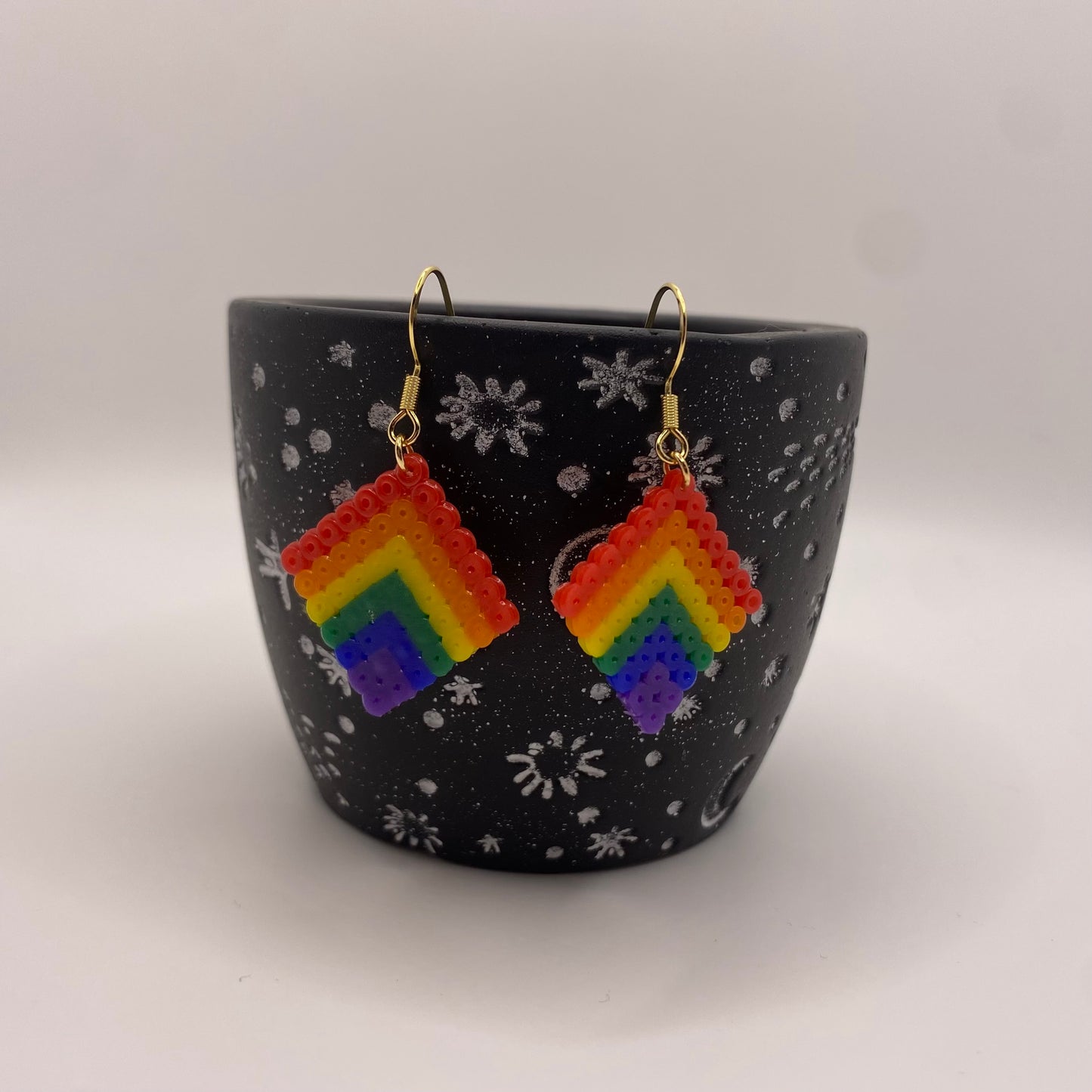 Pride Rainbow Fuse Bead Earrings