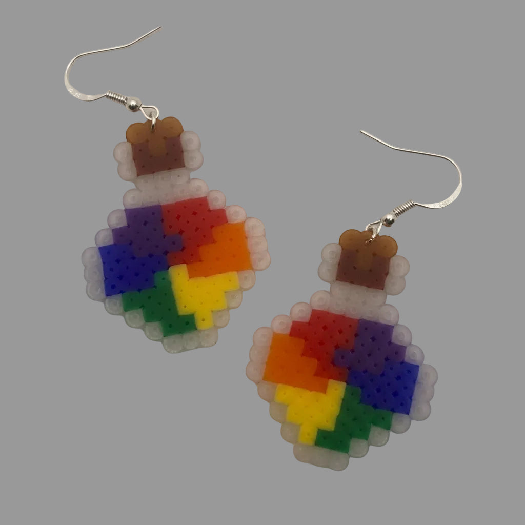 Pride Rainbow Potion Fuse Bead Earrings
