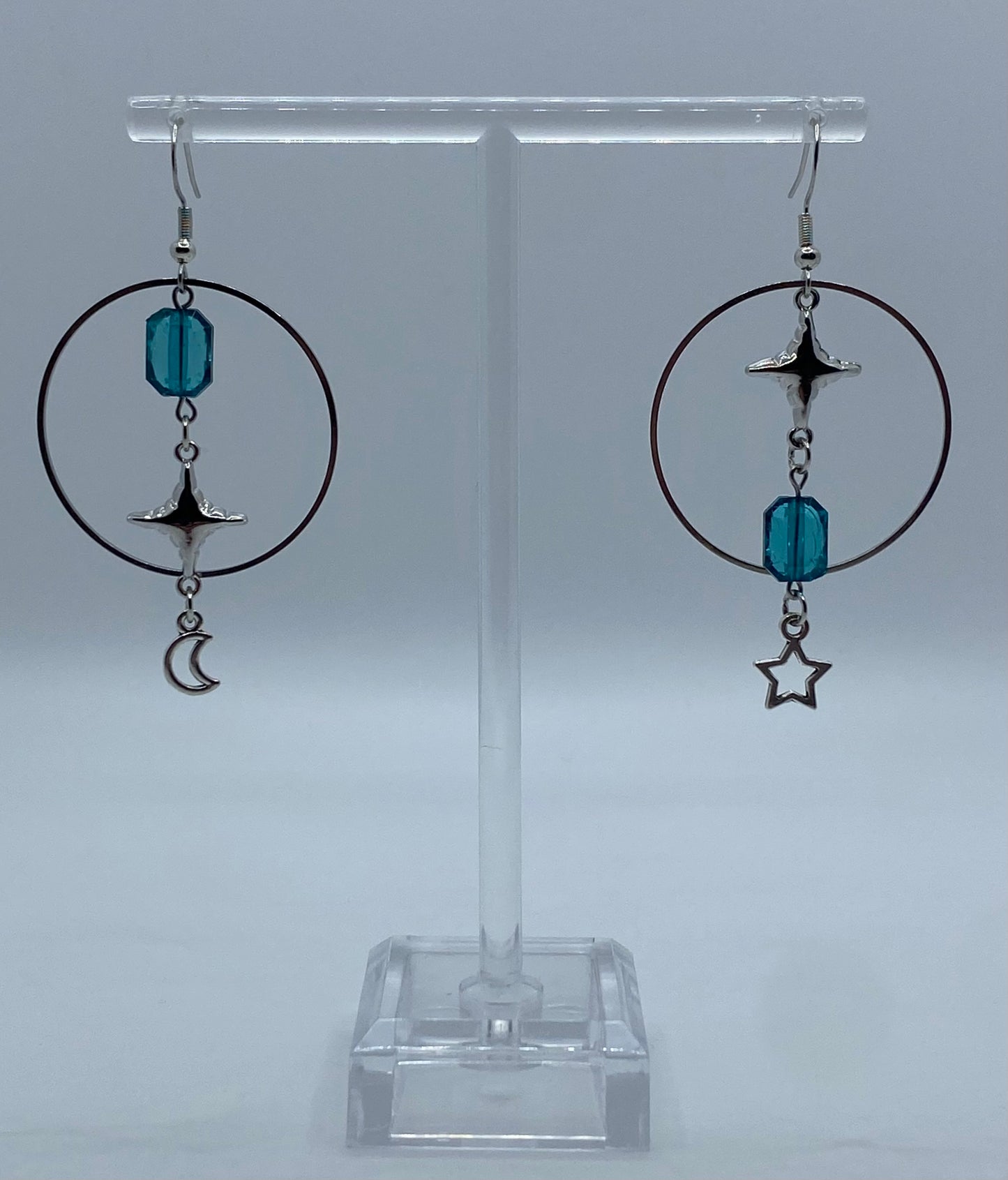 Moon & Star Hoop Earrings