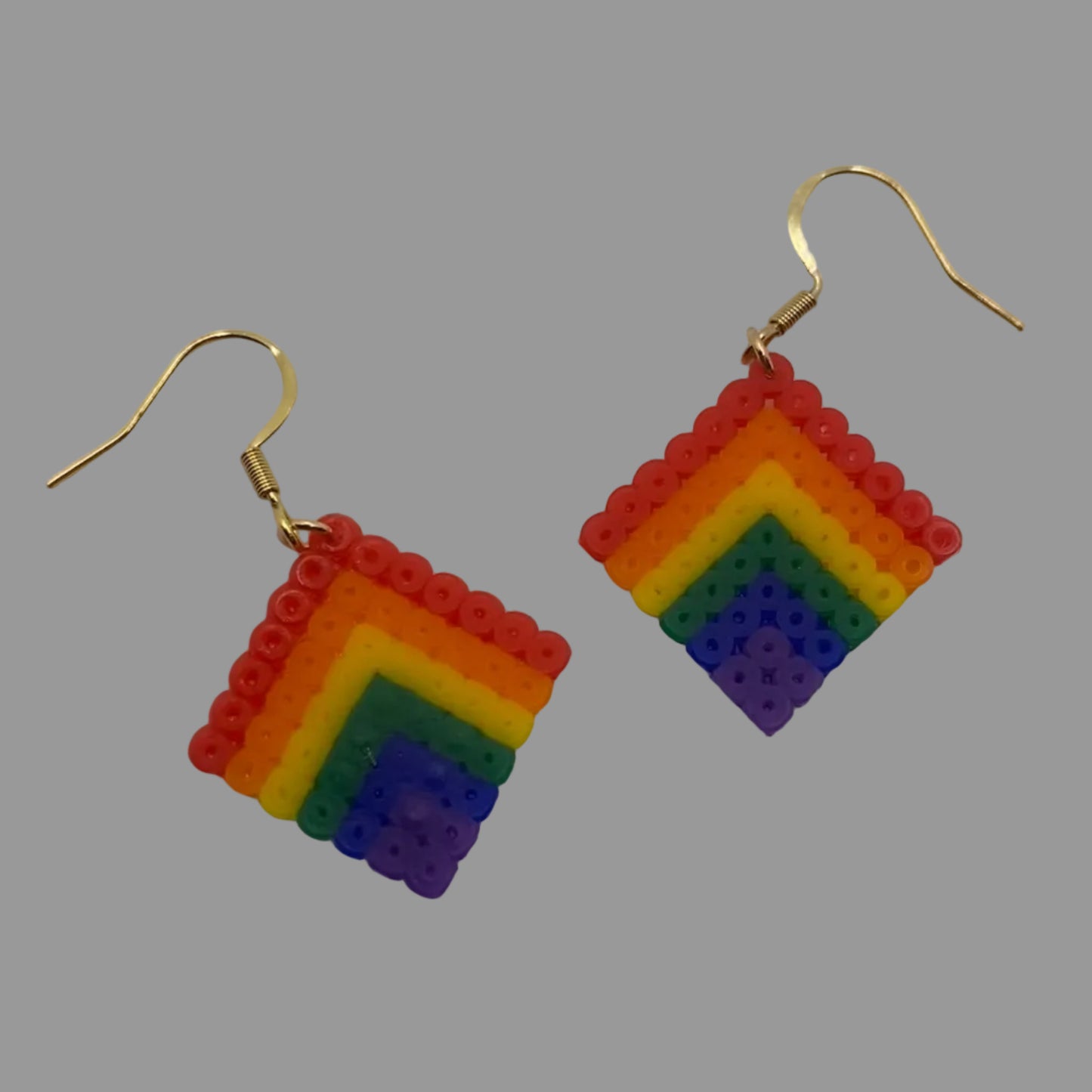 Pride Rainbow Fuse Bead Earrings