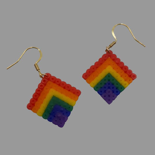 Pride Rainbow Fuse Bead Earrings