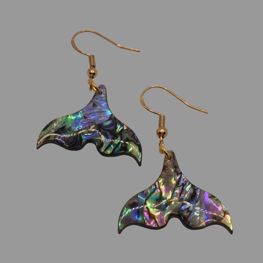 Abalone Shell Mermaid Tail Earrings