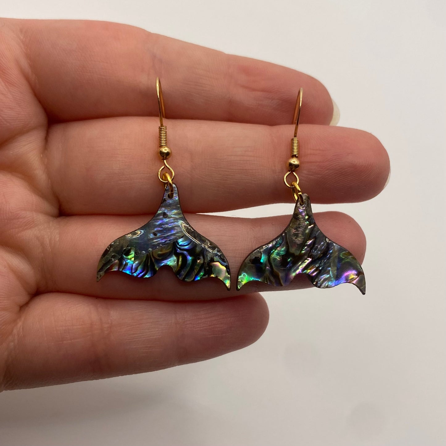 Abalone Shell Mermaid Tail Earrings